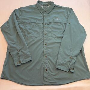 LL Bean Tropicwear Long Sleeve Shirt XXXL Tall UPF Fabric Outdoor Fishing Green